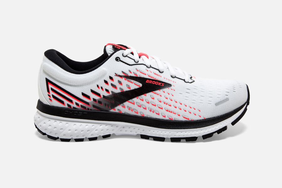 Brooks Ghost 13 Womens Australia - Road Running Shoes - White/Pink/Black (192-JEDLV)